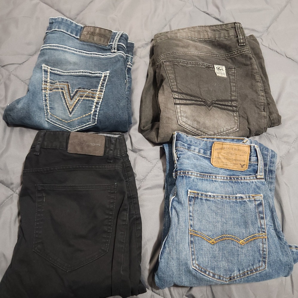 Men's Clothing Lot 4 Pieces Jeans Shorts Mixed Brands Sizes Bundle